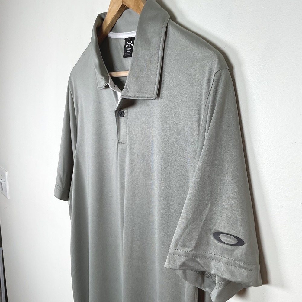 Oakley Divisional UV II Stone Gray Polo Shirt Mens Size S Short Sleeve - Picture 4 of 10